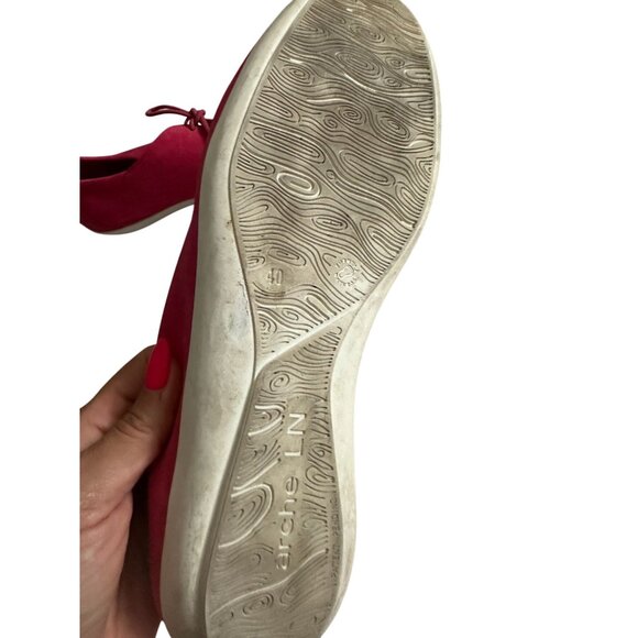 ARCHE Red Sueded Leather Lace Up Sneakers Size 40 / US 10 - Picture 6 of 8